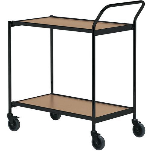 Carro móvel preto – 2 plataformas – capacidade de 150 kg Carro móvel preto – 2 plataformas – capacidade de 150 kg
