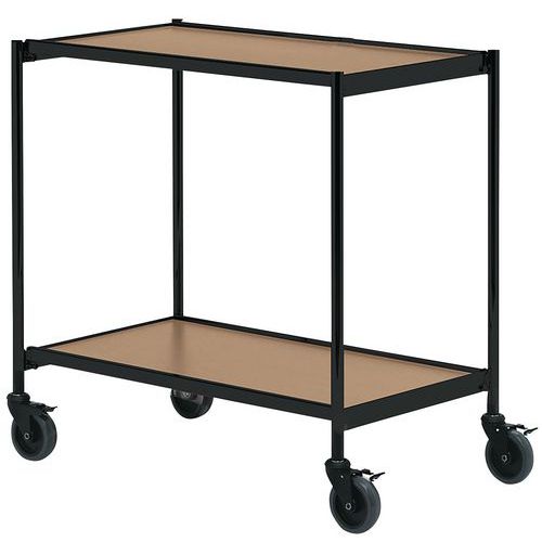Carro móvel preto – 2 plataformas – capacidade de 150 kg Carro móvel preto – 2 plataformas – capacidade de 150 kg