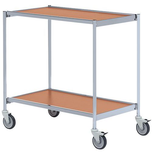 Carro móvel cinzento – 2 plataformas – capacidade de 150 kg Carro móvel cinzento – 2 plataformas – capacidade de 150 kg
