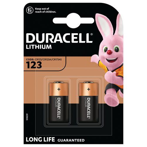 Pilha de lítio CR123 – conjunto de 2 – Duracell Pilha de lítio CR123 – conjunto de 2 – Duracell