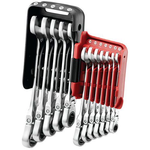 Conjunto de 12 chaves mistas de roquete articuladas em estojo de bolso – Facom Conjunto de 12 chaves mistas de roquete articuladas em estojo de bolso – Facom
