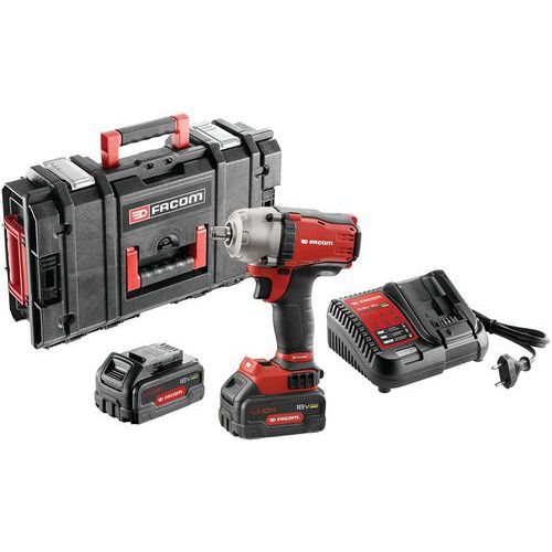 Chave de impacto compacta de 18 V + 2 baterias de 5 Ah – Facom Chave de impacto compacta de 18 V + 2 baterias de 5 Ah – Facom