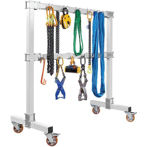 Pórtico móvel com porta-acessórios – capacidade de 1000 kg – Vetter Pórtico móvel com porta-acessórios – capacidade de 1000 kg – Vetter