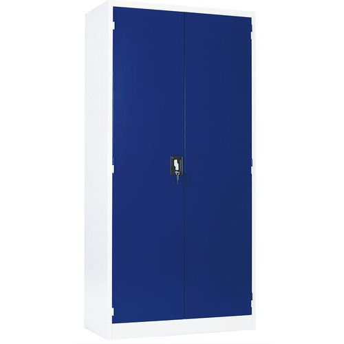 Armário alto com portas rebatíveis – cinzento-claro – Manutan Armário alto com portas rebatíveis – cinzento-claro – Manutan