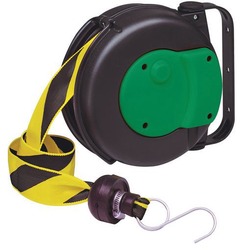 Enrolador de fita de sinalização preta/amarela – Câble Équipements Enrolador de fita de sinalização preta/amarela – Câble Équipements