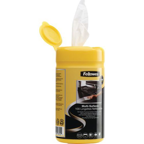Toalhetes de limpeza biodegradáveis multissuperfícies – Fellowes Toalhetes de limpeza biodegradáveis multissuperfícies – Fellowes