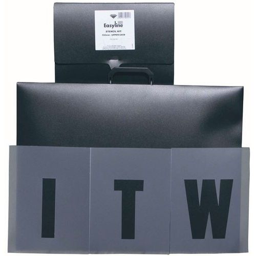 Kit de estênceis para distanciamento – Letras, números e setas – ITW Kit de estênceis para distanciamento – Letras, números e setas – ITW