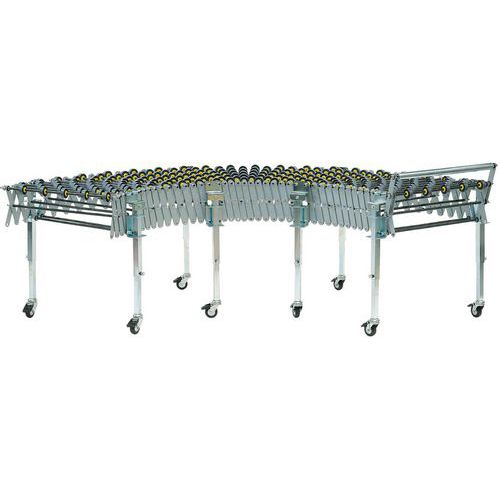 Transportador extensível com roletes de plástico – capacidade: 40 kg Transportador extensível com roletes de plástico – capacidade: 40 kg