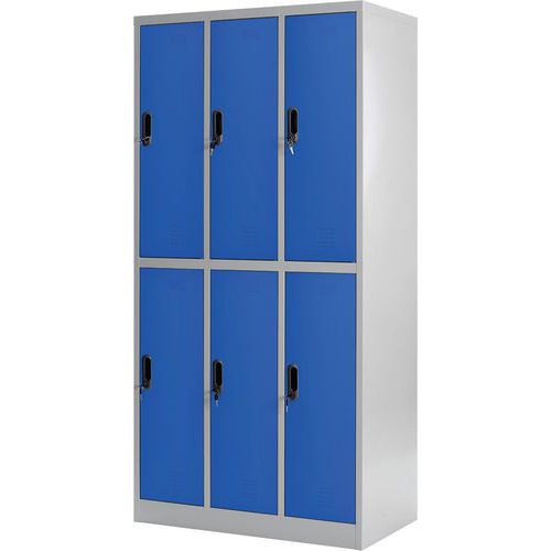 Cacifo multicompartimentos com cabides – 3 colunas – Com base – Para montar – Manutan Cacifo multicompartimentos com cabides – 3 colunas – Com base – Para montar – Manutan