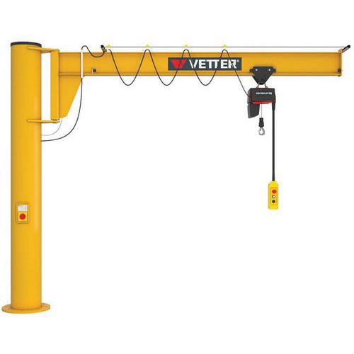 Grua giratória sobrelevada com kit de fixação – capacidade de 250 a 2000 kg – Vetter Grua giratória sobrelevada com kit de fixação – capacidade de 250 a 2000 kg – Vetter