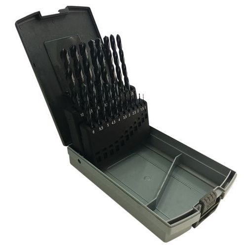 Caixa de 19 brocas cilíndricas HSS talhadas por polimento – Manutan Caixa de 19 brocas cilíndricas HSS talhadas por polimento – Manutan