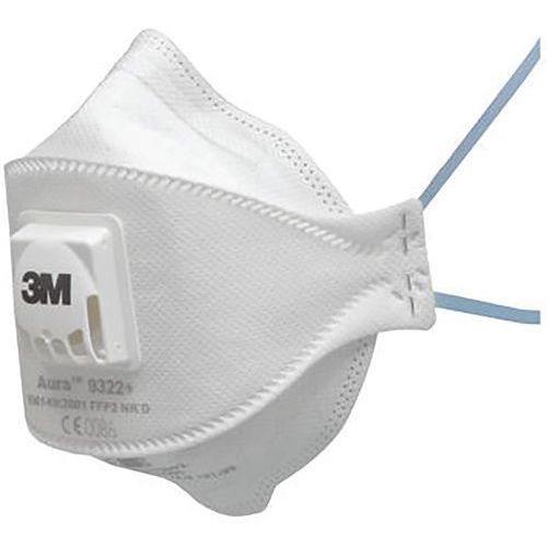 Máscara 3M™ Aura™ 9322+ FFP2 NR D com válvula Cool Flow™ Máscara 3M™ Aura™ 9322+ FFP2 NR D com válvula Cool Flow™