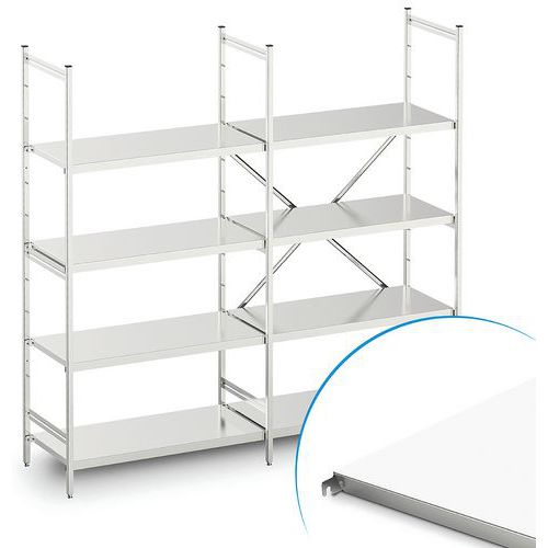 Estante médica em inox Norme 5 – Prateleira integral Estante médica em inox Norme 5 – Prateleira integral