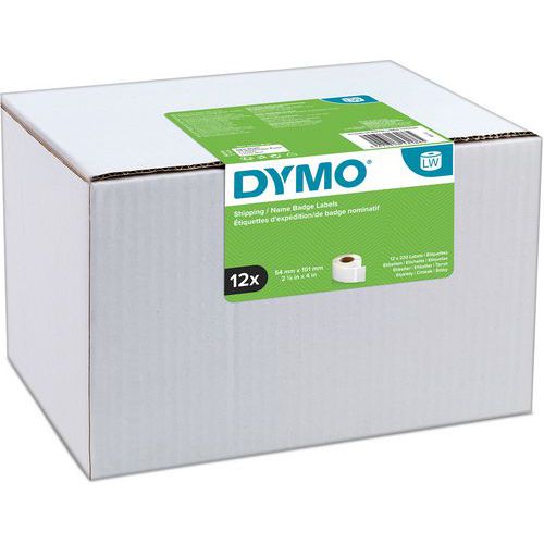 Etiquetas adesivas para expedição/crachás LabelWriter – Papel branco – Dymo Etiquetas adesivas para expedição/crachás LabelWriter – Papel branco – Dymo