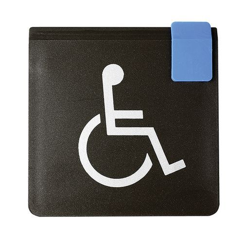Placa de porta – WC para deficientes – Preto – Novap