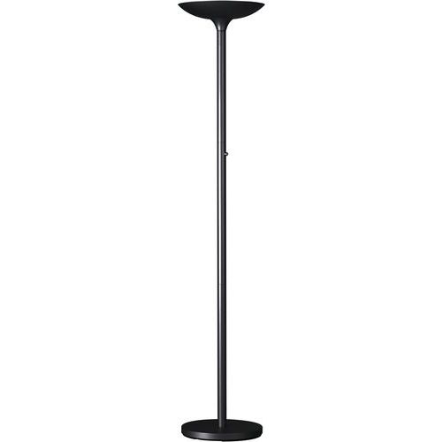 Candeeiro de pé LED Varialux preto, ficha europeia – Unilux