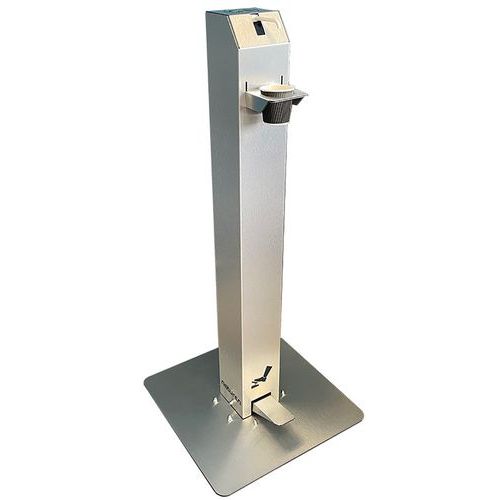 Distribuidor de gel com pedal e frasco recarregável Distribuidor de gel com pedal e frasco recarregável