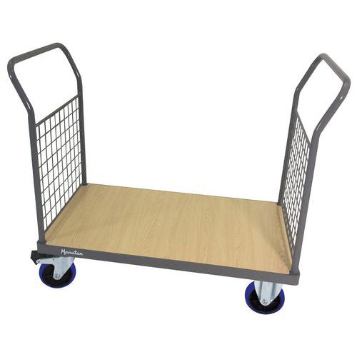 Carro com 2 espaldares gradeados – Capacidade de 400 a 500 kg – Manutan Carro com 2 espaldares gradeados – Capacidade de 400 a 500 kg – Manutan
