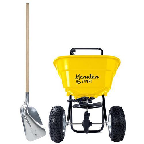 Kit de neve – espalhador pneumático de 30 L com pá para neve em alumínio – Manutan Expert