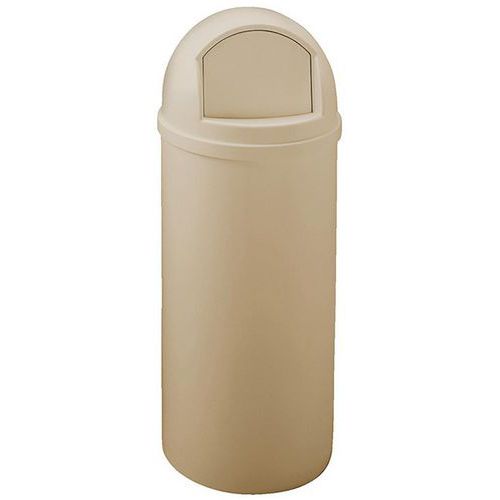 Caixote de lixo Marshall Dome – 57 L – bege – Rubbermaid Caixote de lixo Marshall Dome – 57 L – bege – Rubbermaid