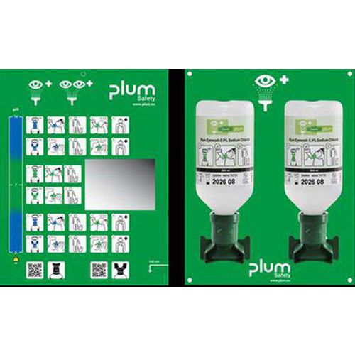 Estação lava-olhos com 2 frascos de 500 ml – Plum