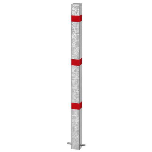 Poste em aço galvanizado de 70 x 70 mm + refletor, vermelho – Croso